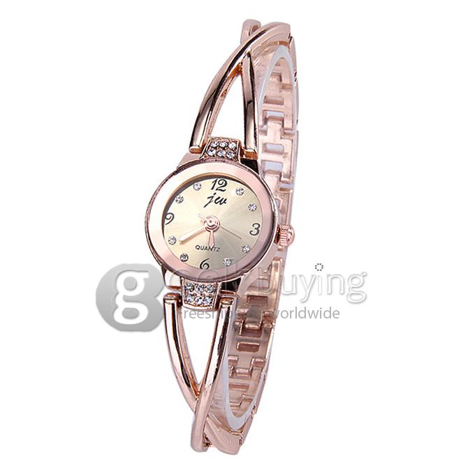 JW 954 Fashion Curve Bracelet Watches - Golden