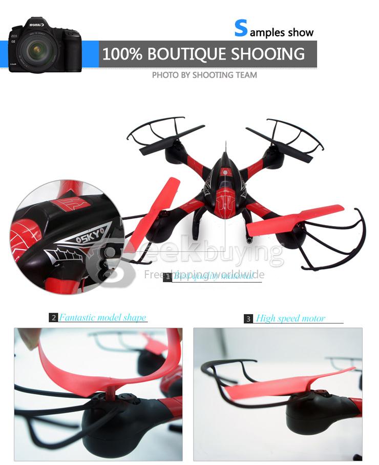 SKY HAWKEYE 1315S 5.8G FPV Real Time Transmission 2.4G 4CH 6 Axis RC Quadcopter with 0.3MP Camera Headless Mode -Red