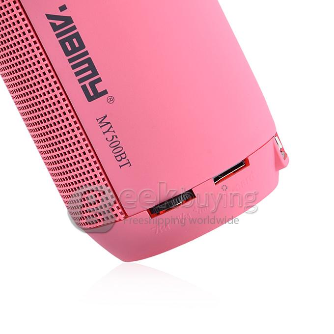 MY-500BT Mini Portable Bluetooth Wireless Speaker Colorful LED Light Subwoofer HIFI Speaker Support USB TF Card - Pink