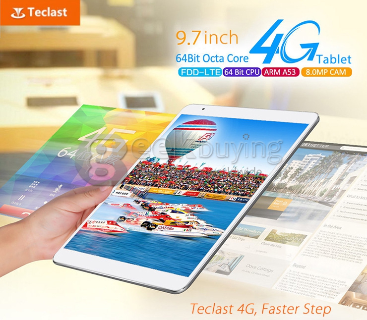 Teclast P98 4G Android 4.4 Phone Call Tablet PC 4G/3G/2G Phablet 2GB/32GB MTK8752 64 Bit Octa Core IPS Retina 9.7 Inch 2048*1536 GPS OTG WiFi - White