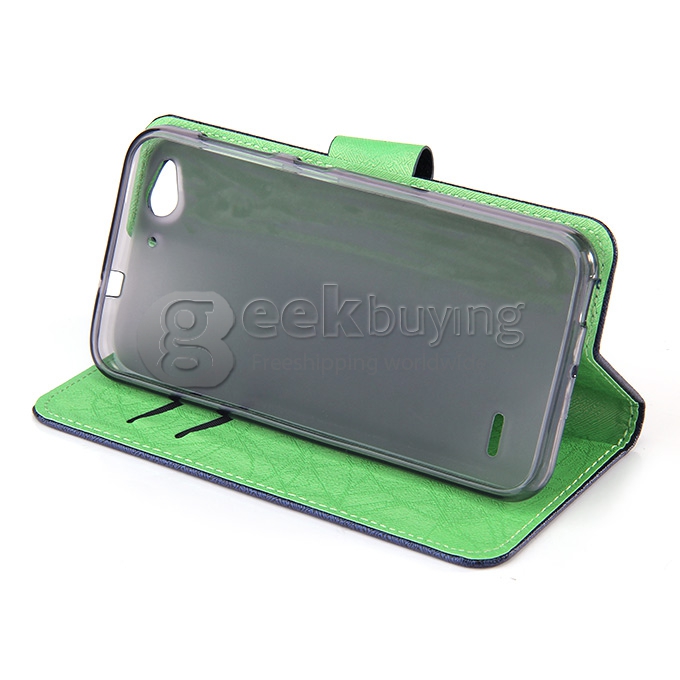 Protective PU Leather Case Hard Case Cover with for ZTE Blade S6 - Blue