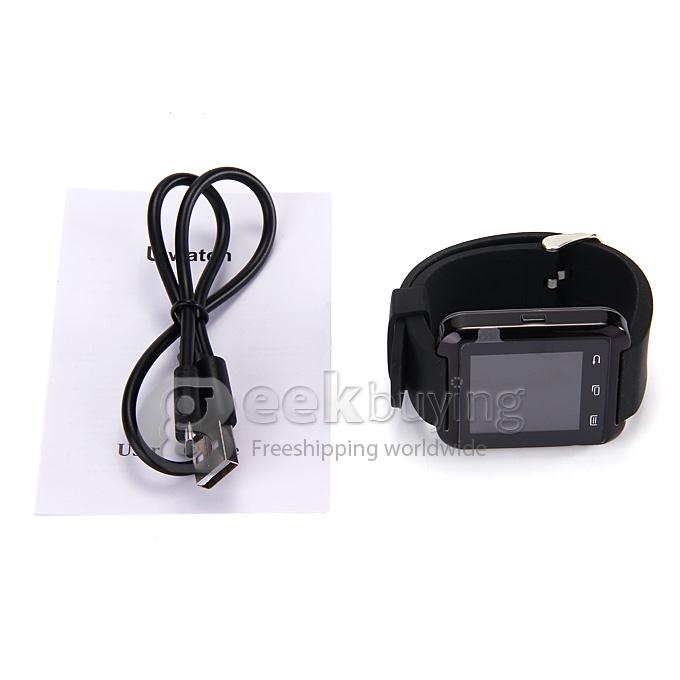 Smart U8 MTK Wrist Watch BT3.0 U 2.4GHz Watch 230mAh For iPhone/Samsung S4/Note 2/3 Android Smartphones - Black