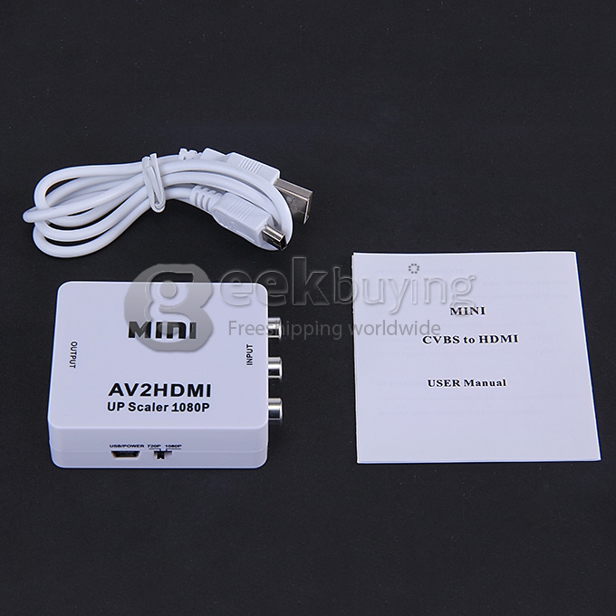 New Mini Composite AV CVBS to HDMI 720P 1080P(60Hz) HD Digital Video AV2HDMI Converter Adapter HDV-M615