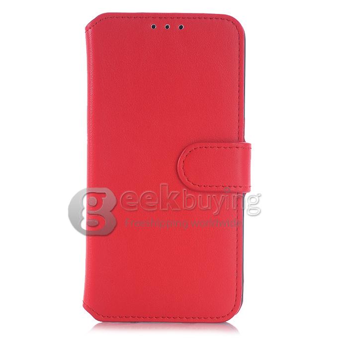Protective Hard Cover Flip Stand Leather Case for Samsung Galaxy S6 - Red