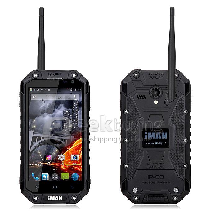 IMAN i6 4.7 Inch Smartphone IP68 Waterproof Walkie Talkie Android 4.4 MTK6592 Octa Core 2GB 32GB NFC - Black