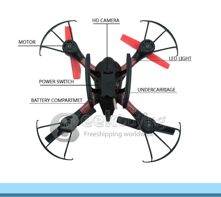 SKY HAWKEYE 1315S 5.8G FPV Real Time Transmission 2.4G 4CH 6 Axis RC Quadcopter with 0.3MP Camera Headless Mode -Red