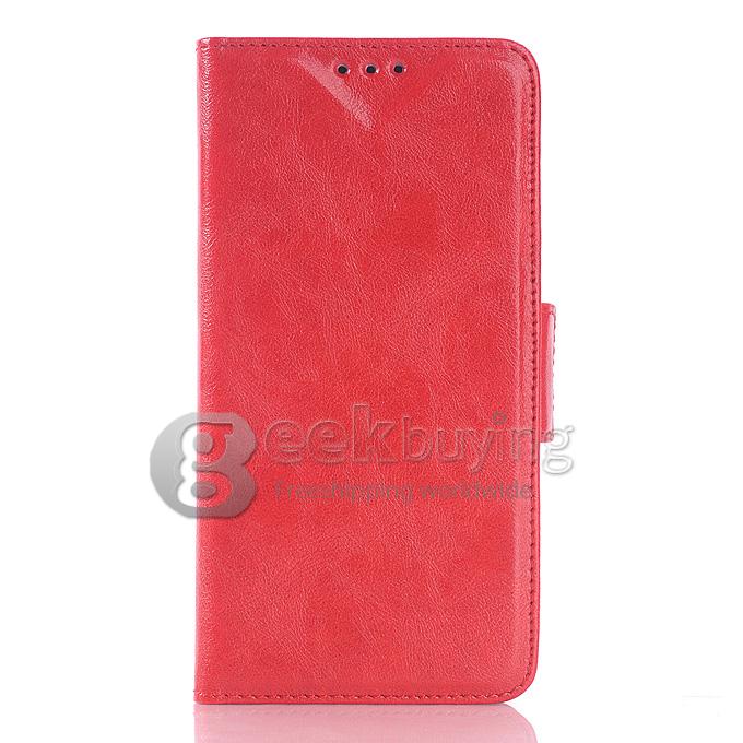 Protective Hard Cover Flip Stand Leather Case for SAMSUNG S6 Edge - Red