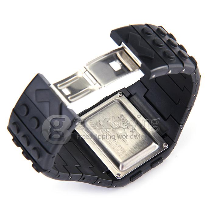Rainbow Children Wrist Watch with Digital LED Display - Black