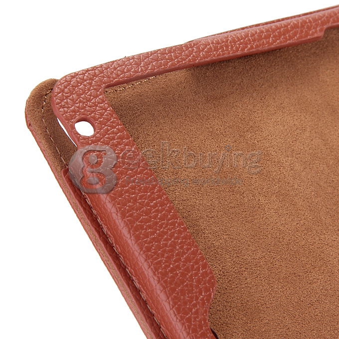 Newest Bluetooth ABS Keyboard Separated Leather Case for Apple iPad 5 iPad Air - Brown