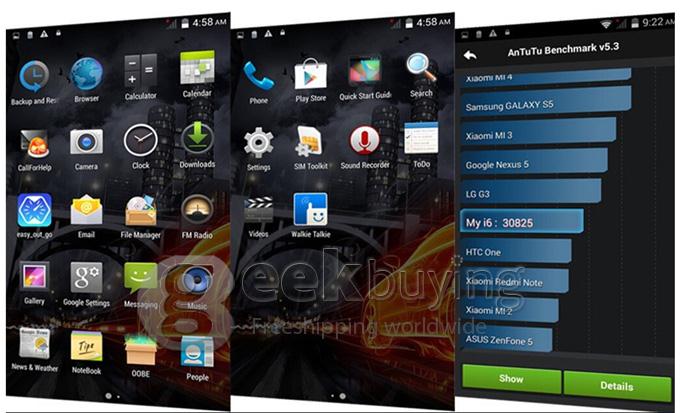 IMAN i6 4.7 Inch Smartphone IP68 Waterproof Walkie Talkie Android 4.4 MTK6592 Octa Core 2GB 32GB NFC - Black