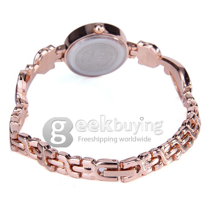JW3471 Fashion Curve Cat Bracelet Watches - Purple + Golden