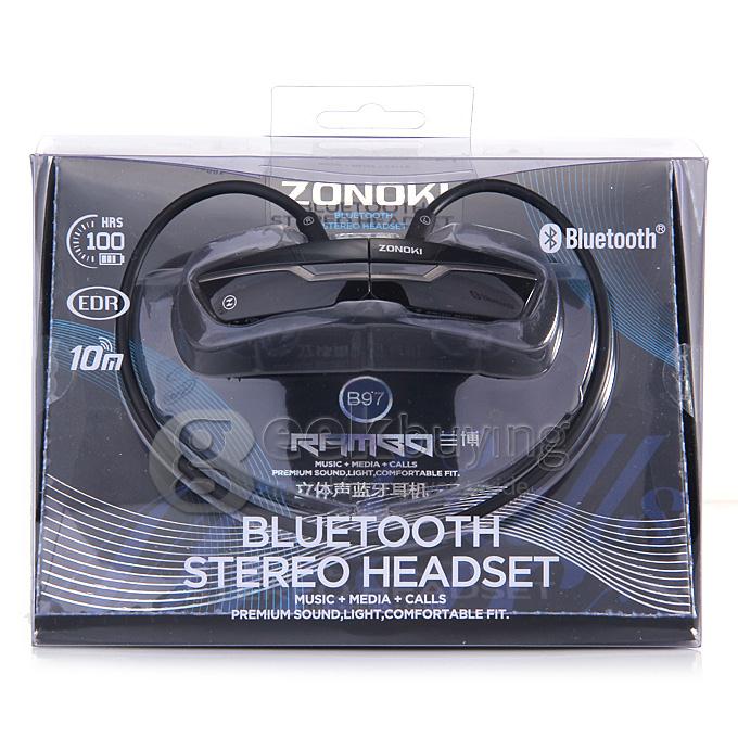 ZONOKI B97 Outdoor Neckband BT2.1+EDR 1Mbps Wireless Headphone Stereo Audio Headset With Magnetic - Black