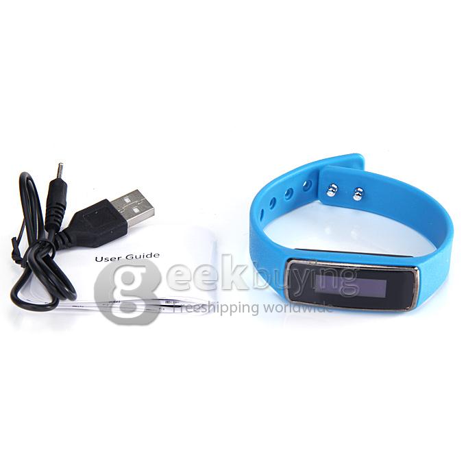 HX-V5 Waterproof Smart Wristband Bluetooth 4.0 OLED Screen Bracelet For iOS Android - Blue