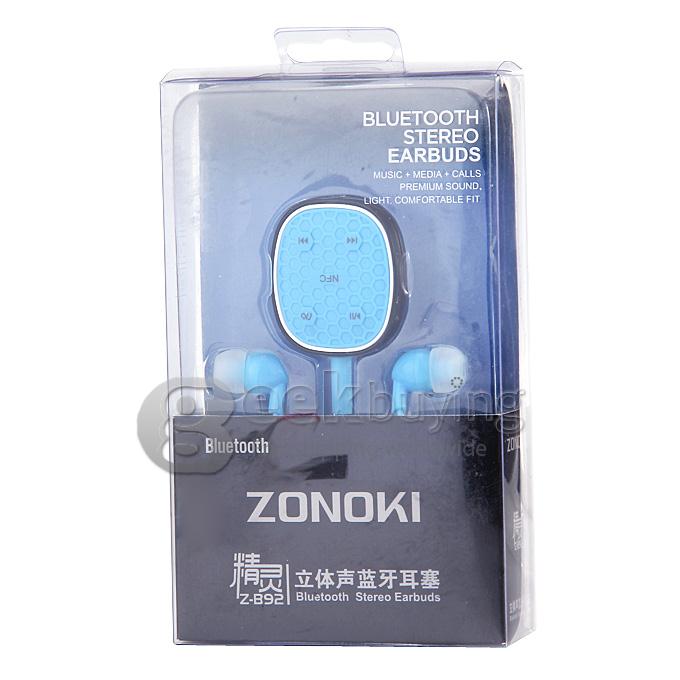 ZONOKI B92 Sports Stereo Wireless NFC BT4.0 Headset Sweat Proof Earphone Headphone For iPhone6/5/4 GalaxyS4/S3 - Blue