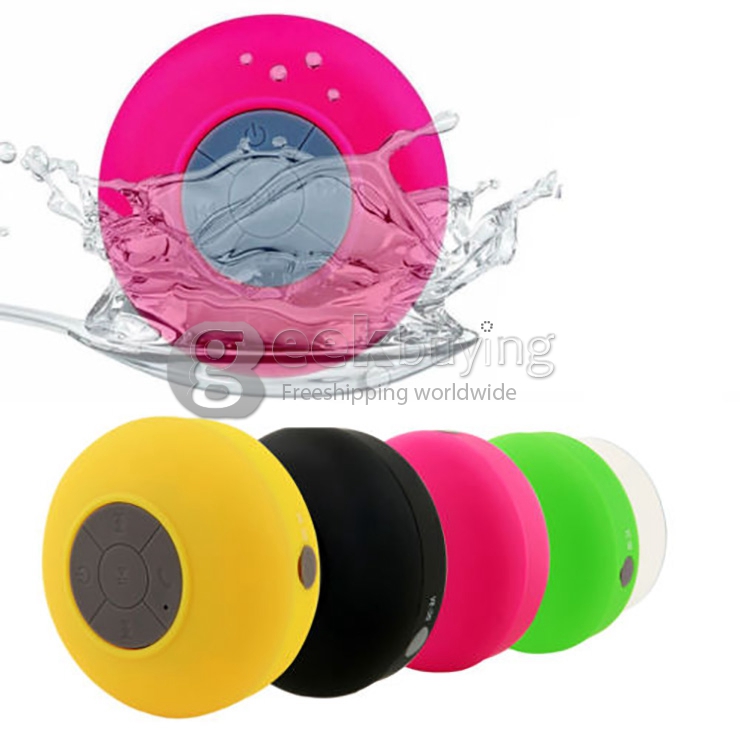 AEN IPX4 Wireless Bluetooth Shower Speaker BT3.0+EDR 2.4GHZ With Built-in Microphone & Suction Cup - Black