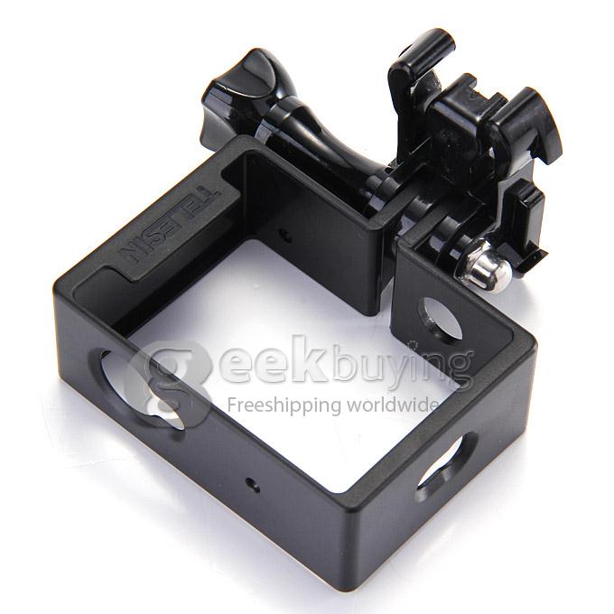 Telesin FMS Portable Plastic Frame Case Stand-alone Version For Xiaomi Yi Xiaoyi Sport Camera - Black