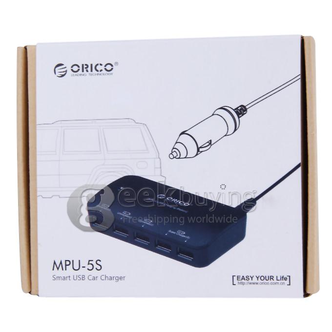 ORICO MPU-5S Auto 12V 5 Port Smart Charger Universal Car Converter Adapter for iPhone Smartphone Tablet PC- Black