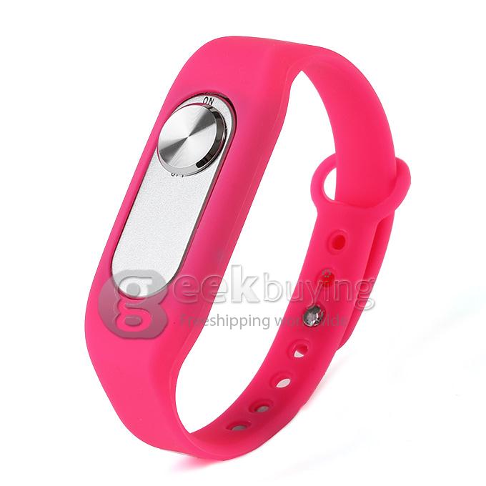 WR-06 Wearable Wristband Bracelet 4GB 70H Digital Voice Recorder Wrist Band WAV Recording Format - Pink