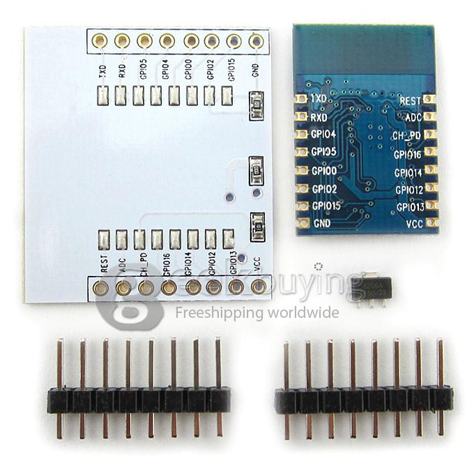 Arduino ESP8266(ESP-12) Serial Wifi Wireless Module With PCB Antenna+Adapter Board Compatible With RPi