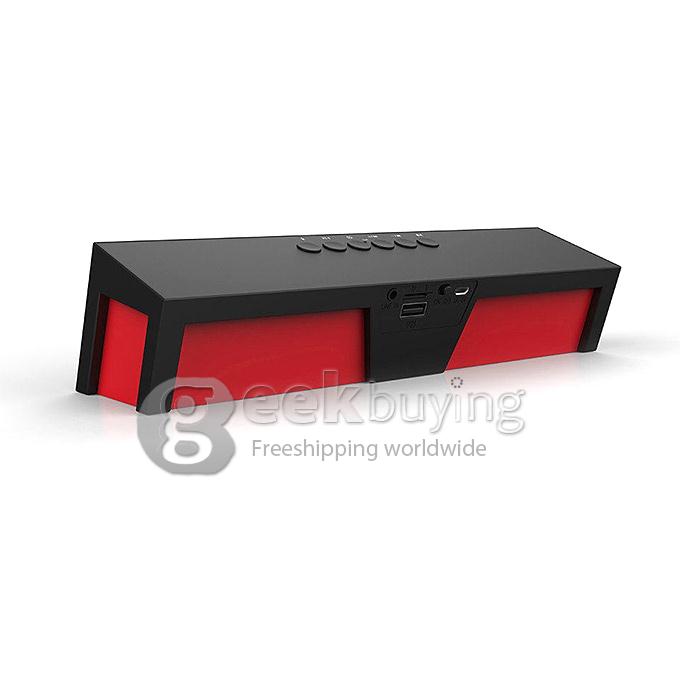 SDY019 Portable Wireless Bluetooth 2.0 Speaker 10W Stereo Audio Sound With Microphone 1200mAh Battery - Black+Red