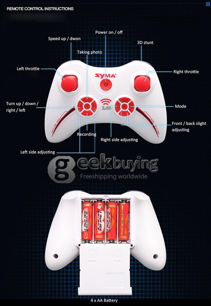 Syma X11C 2.4G 4CH 6 Axis RC Quadcopter with 2.0MP Camera 360 Degree Stunt Function - Red