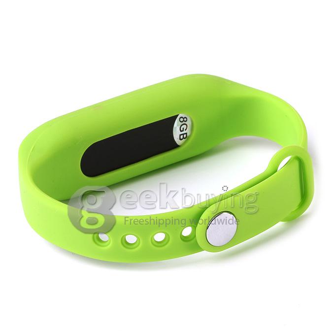 WR-06 Wearable Wristband Bracelet 8GB 140H Digital Voice Recorder Wrist Band WAV Recording Format - Green