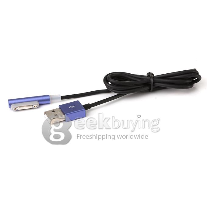 Magnetic Aluminum Metal LED USB Charger Cable For Sony Xperia Z1 Z2 Z3 Compact - Dark Blue