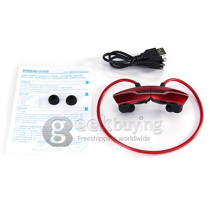 ZONOKI B97 Outdoor Neckband BT2.1+EDR 1Mbps Wireless Headphone Stereo Audio Headset With Magnetic - Red