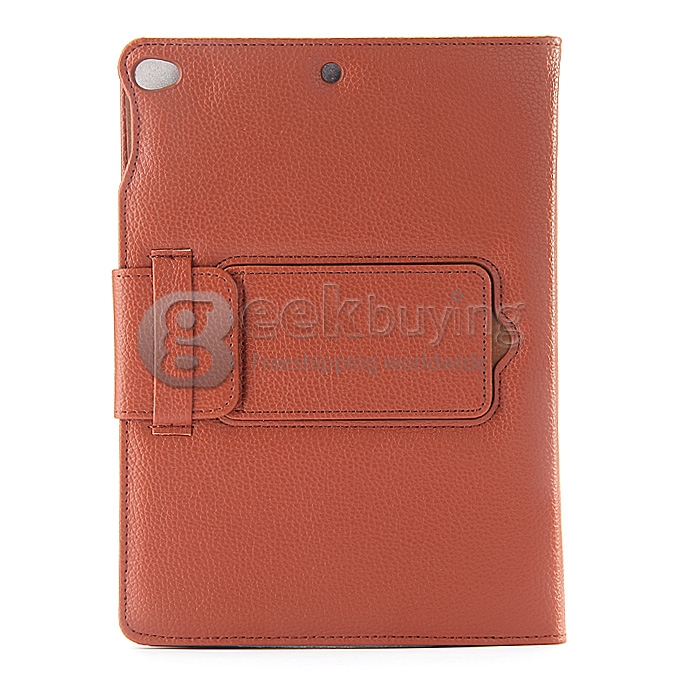 Newest Bluetooth ABS Keyboard Separated Leather Case for Apple iPad 5 iPad Air - Brown