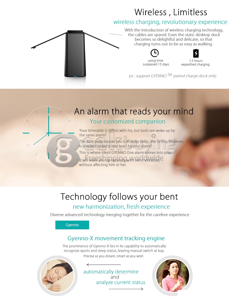 GYENNO One IP67 Bluetooth Smart Watch Health Wristband Sport Monitor for iOS Android - Black