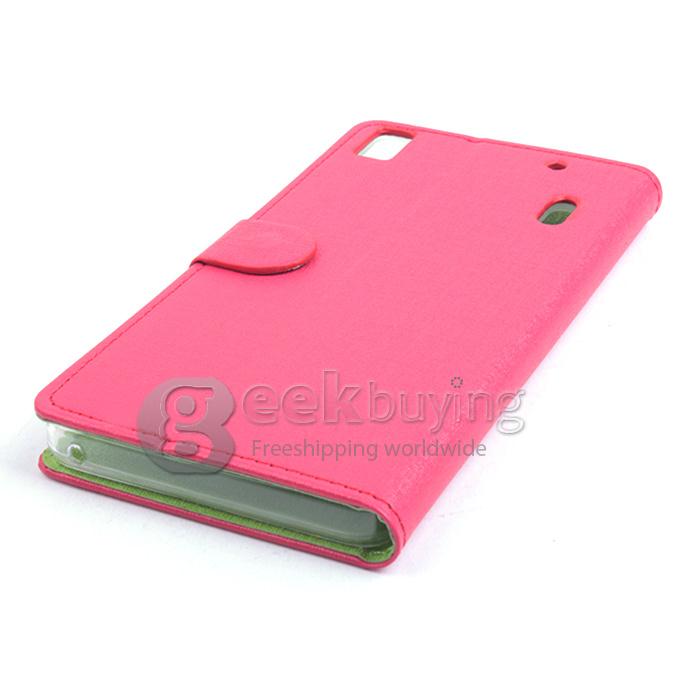 Protective PU Leather Case Hard Case Cover with for Lenovo Lemo K3 Note - Rose