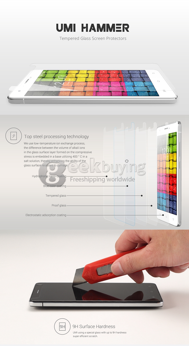 Original Tempered Glass Screen Protector for UMI HAMMER