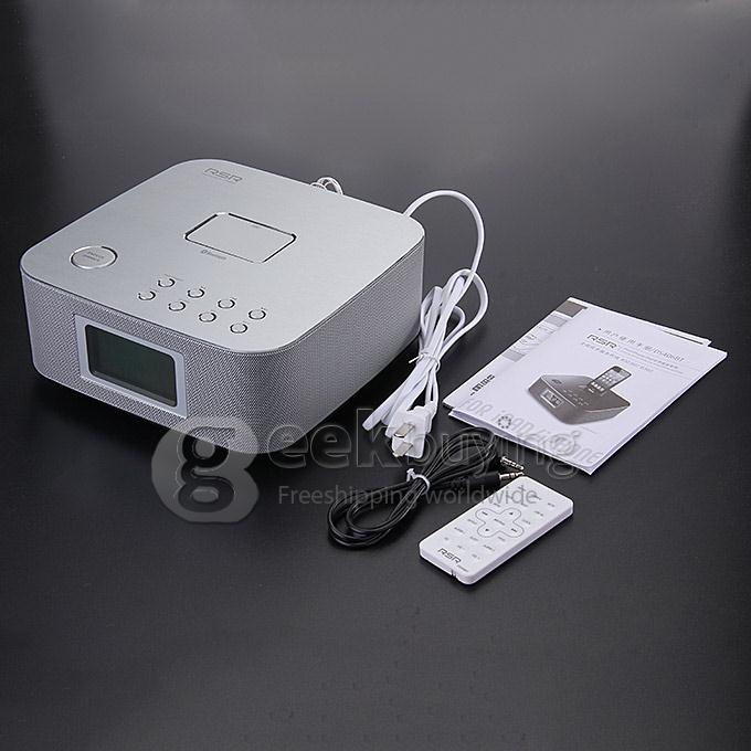 RSR DS406 Ultra-Portable Wireless Bluetooth Speaker FM Radio Alarm Clock Docking iPhone/iPad Alarm Clock Speaker