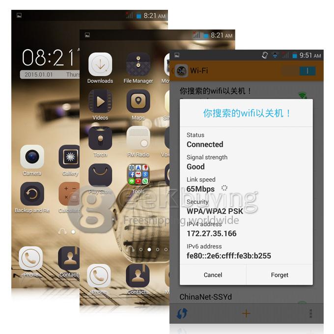 Mpie Z6 5.5inch MTK6572 Dual Core 1.3GHz Smartphone Android 4.4 512MB 4GB 5.0MP Gesture Sensing Smart Wake - Blue