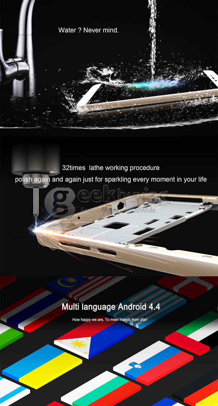 CUBOT X10 5.5inch MTK6592M 1.4GHz Octa Core Android 4.4 2GB 16GB IP65 Waterproof Smartphone IPS OGS HD 13MP 8MP - Black