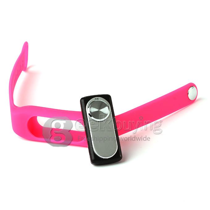 WR-06 Wearable Wristband Bracelet 4GB 70H Digital Voice Recorder Wrist Band WAV Recording Format - Pink