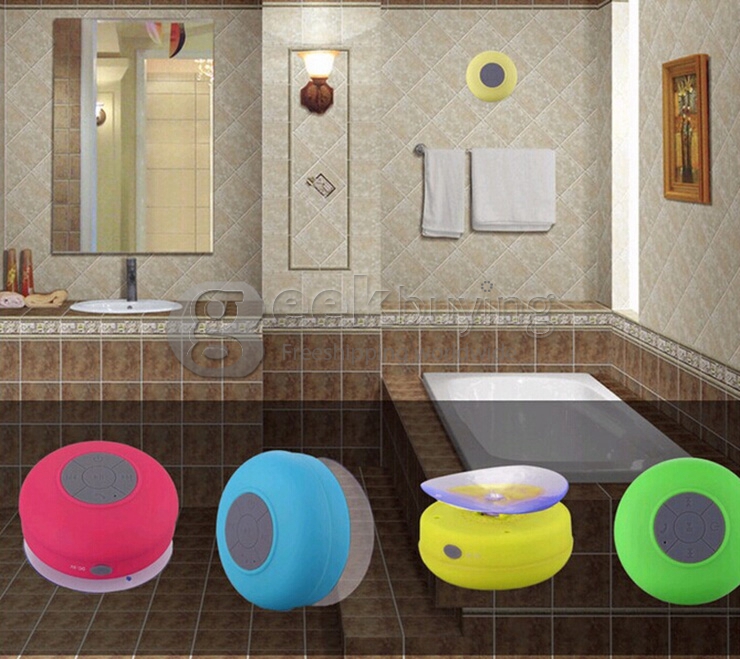 AEN IPX4 Wireless Bluetooth Shower Speaker BT3.0+EDR 2.4GHZ With Built-in Microphone & Suction Cup - Black