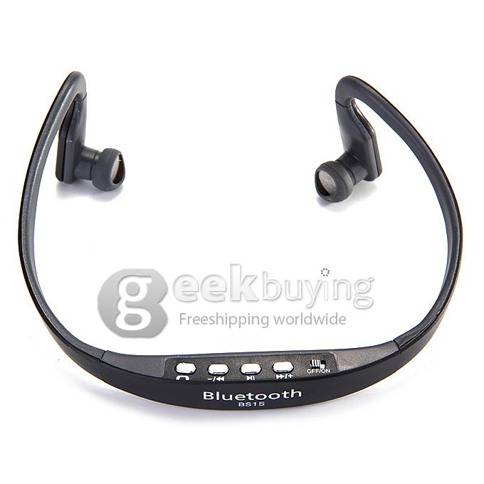 New BS15 Stereo Wireless Earphone BT3.0 Sports Headphone Fashion Running Earphone For Iphone Samsung HTC - Black