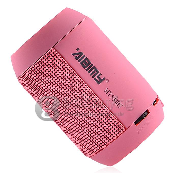 MY-500BT Mini Portable Bluetooth Wireless Speaker Colorful LED Light Subwoofer HIFI Speaker Support USB TF Card - Pink