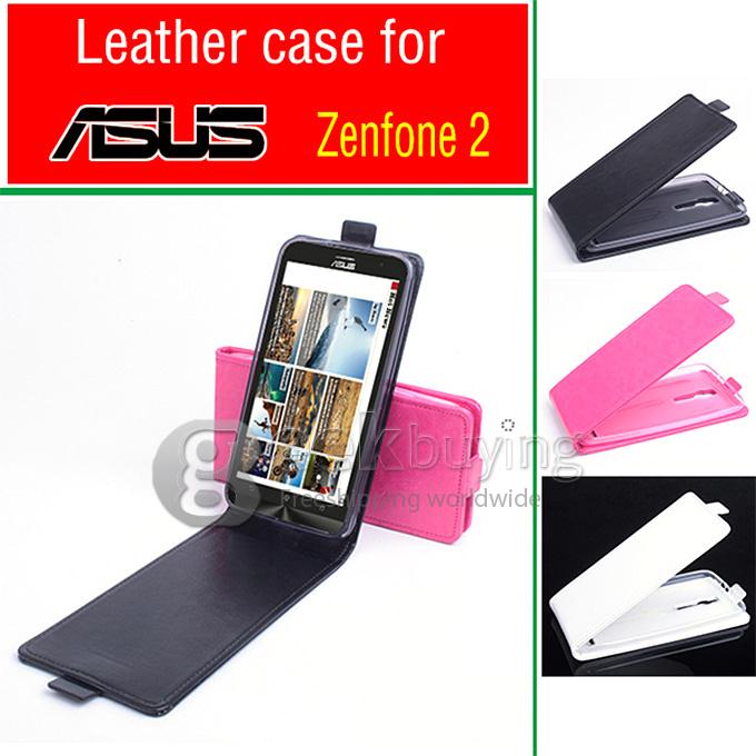 Protective Hard Cover Flip Stand Leather Case for ASUS Zenfone 2 5.5inch - Rose