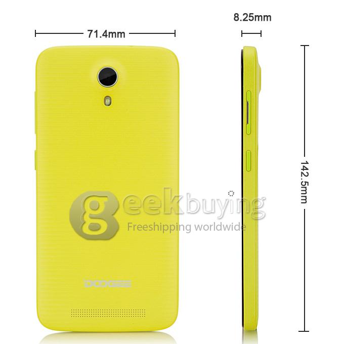 Doogee Valencia 2 Y100 5.0inch Android 4.4 1GB 8GB MTK6592 Octa Core 1.7GHz Smartphone 13.0MP 3G GPS OTG Hotknot- Yellow