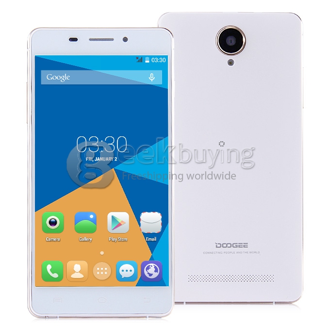 DOOGEE F2 IBIZA 5.0 Inch Android 4.4 Smartphone 4G FDD-LTE 64-Bits MTK6732 Quad Core 1.5GHz 13.0MP 1GB/8GB - White