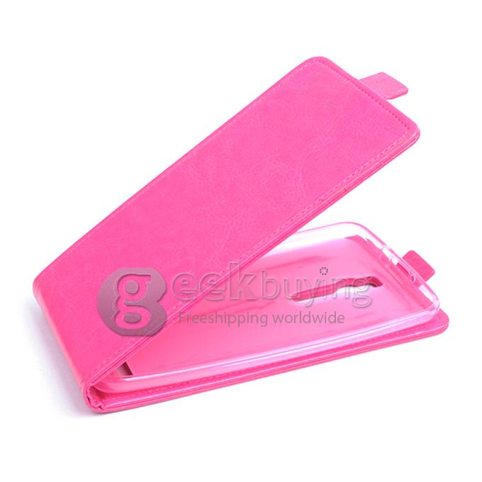 Protective Hard Cover Flip Stand Leather Case for ASUS Zenfone 2 5.5inch - Rose