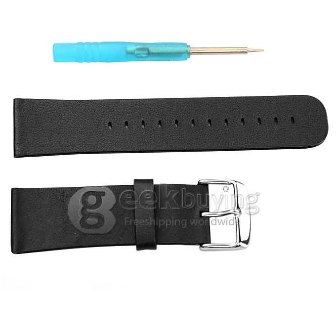 Genuine Leather Classic Buckle Watch Straps Wrist Band For Apple Watch 42mm - Black