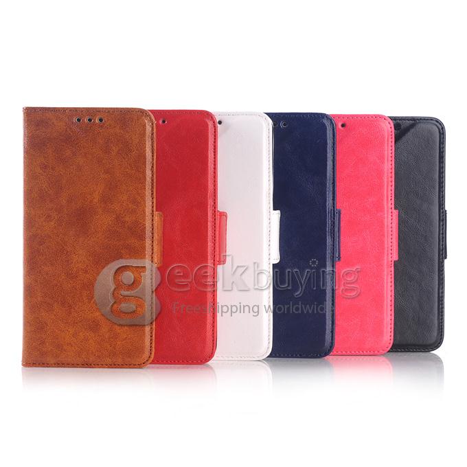 Protective Hard Cover Flip Stand Leather Case for SAMSUNG S6 Edge - Red