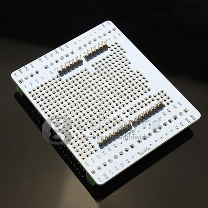 ChuangZhuo Arduino Screw Shield V1.0 Proto Screw Shield Assembled with Mini Breadboard - White