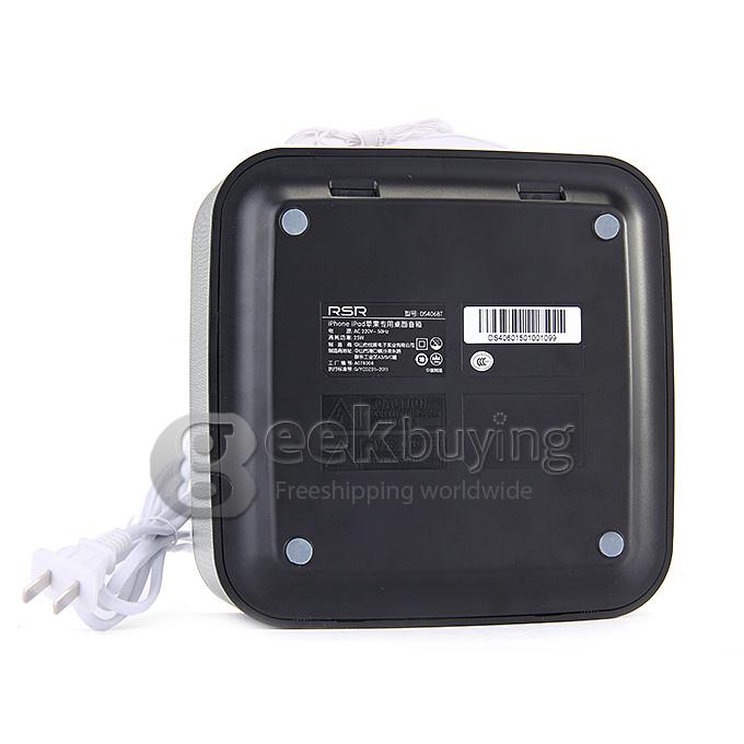 RSR DS406 Ultra-Portable Wireless Bluetooth Speaker FM Radio Alarm Clock Docking iPhone/iPad Alarm Clock Speaker
