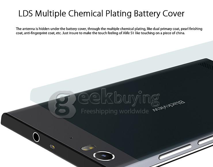 Blackview Alife S1 5.0inch 4G LTE 64-bit Smartphone Android 4.4 2GB 16GB MTK6732 Quad Core 1.5GHz 13.0MP HD - Black