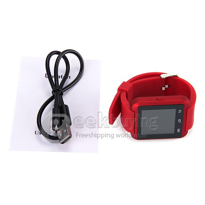 Smart U8 MTK Wrist Watch BT3.0 U 2.4GHz Watch 230mAh For iPhone/Samsung S4/Note 2/3 Android Smartphones - Red