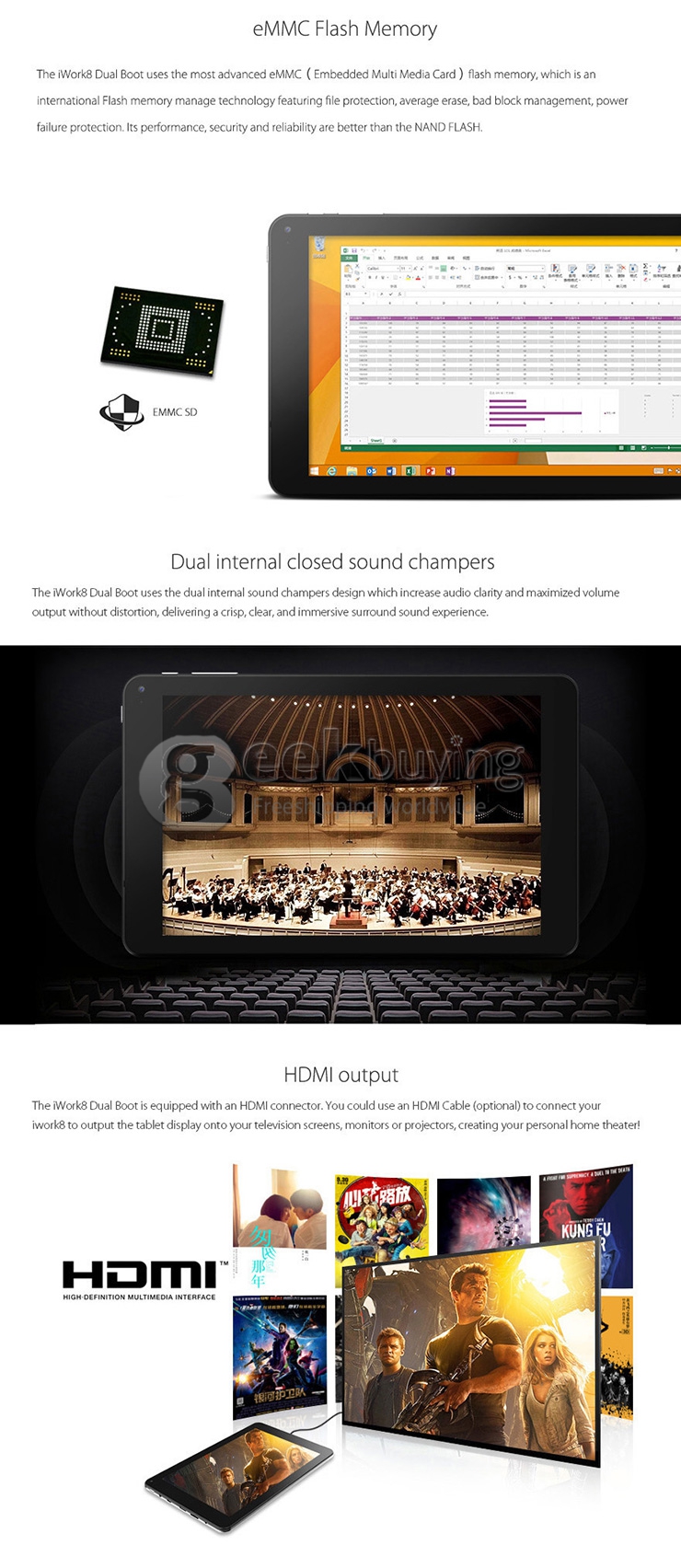 Cube iWork8 Ultrapad Dual Boot 2GB/32GB Tablet PC Win 8.1 + Android 4.4 Intel Z3735F Quad Core 1.8GHz 8